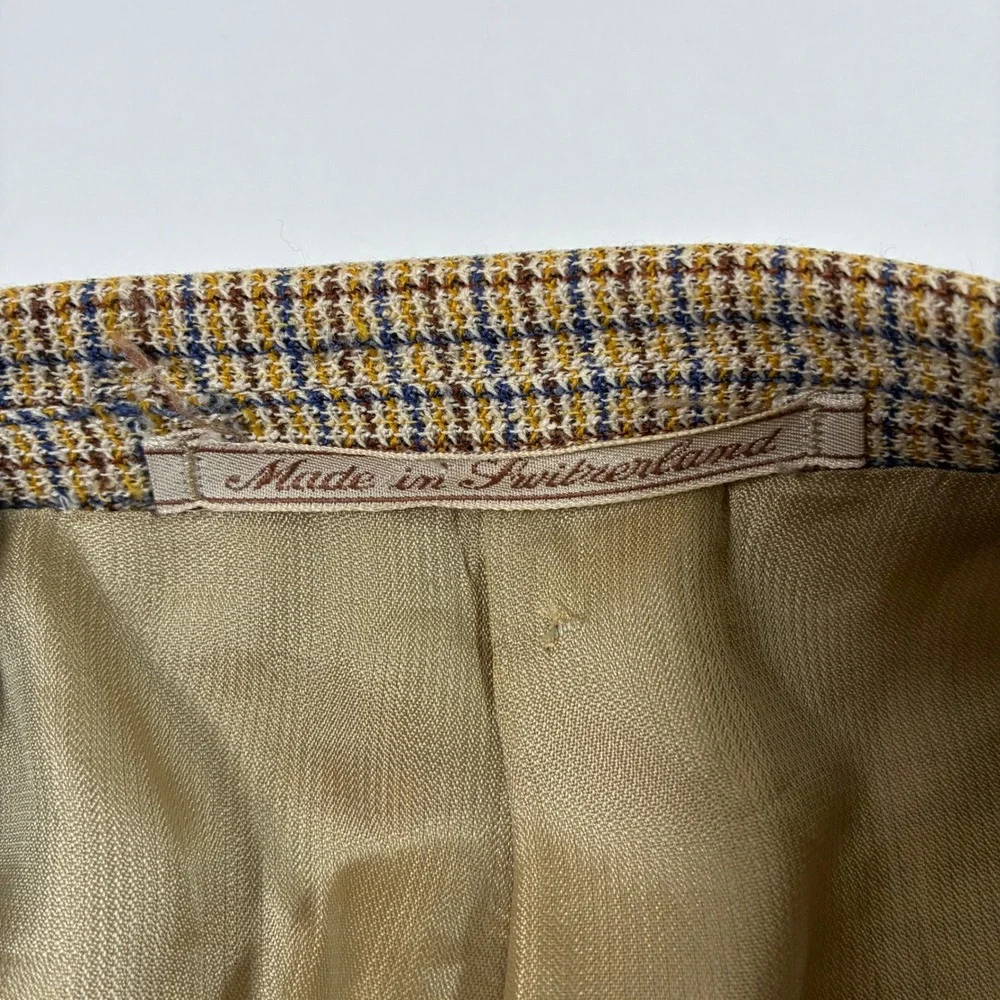 Ermenegildo Zegna Wool Silk Blazer 46R Tan‎ Check Sport Coat Saks Fifth Avenue